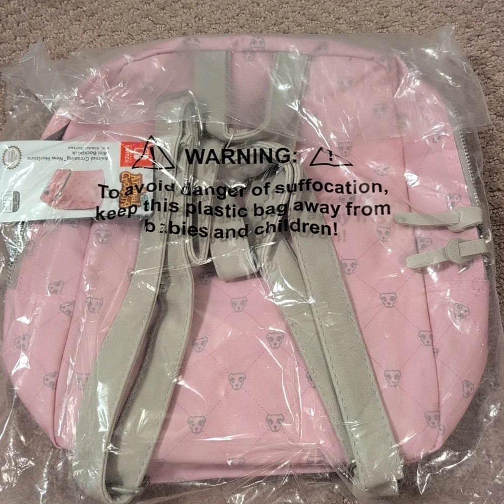 Nintendo Animal Crossing New Horizon Pink Patterned Full Size Backpack NWT